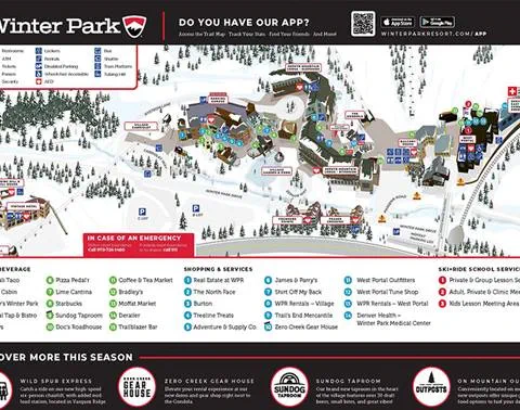 Base Map of Winter Park ski resort in Colorado