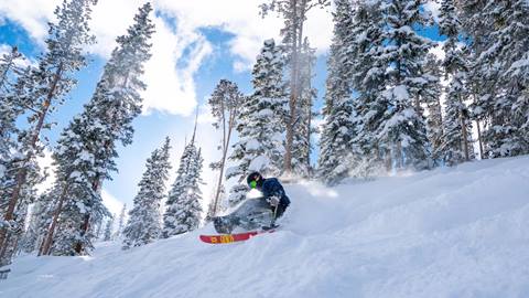 Trevor Kennison at Winter Park on a powder day