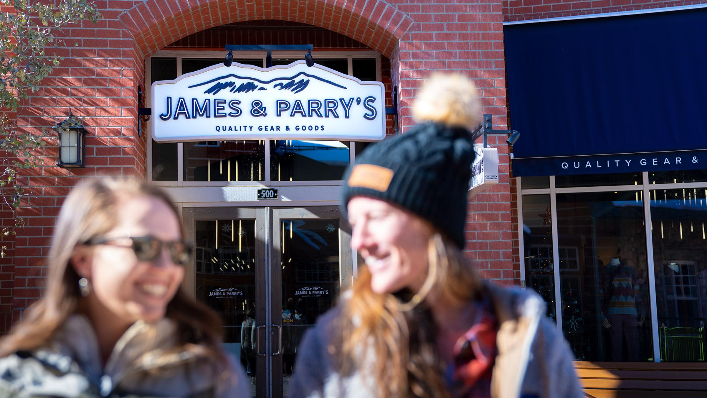 Two women shopping at James and Parry's retail shop in Winter Park Village