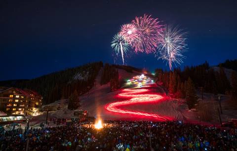 Torchlight parade at Winter Park Resort