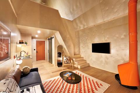 interior of a-frame club vacation rentals at winter park resort