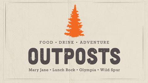 Logo for the Winter Park Colorado Ski Resorts on mountain food outlets called Outposts. These Outposts can be found at Mary Jane, Lunch Rock, Olympia, or Wild Spur lifts at Winter Park Colorado Ski Resort.