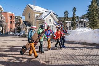 Group of adults in the Village at Winter Park Ski Resort Colorado
