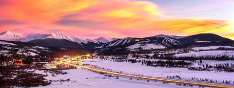  Winter Park Ski Resort in Colorado at Sunset 