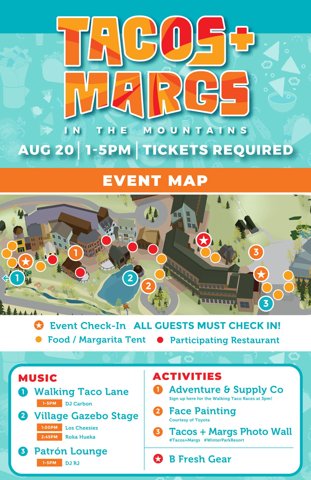 Tacos and Margs Event Map