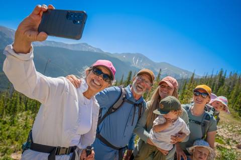 Family hiking in Winter Park Colorado