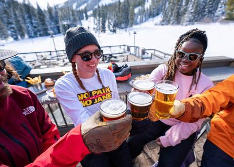 Group drinking beer at Club Car at Mary Jane