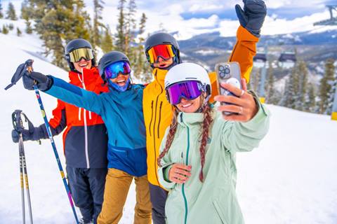 Friends on mountain at Winter Park Resort ski resort Colorado
