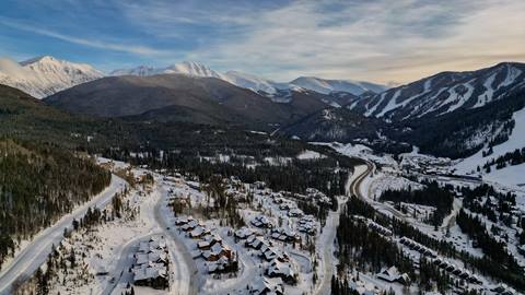 Aerial view of the Fraser Valley in Winter Park Colorado