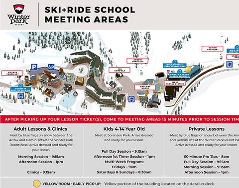 Winter Park Resort Ski and Ride school meeting locations