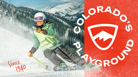 Skier at Colorado ski resort Winter Park 